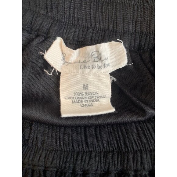 Gypsy Blu Size M Black Rayon A Line Women Boho Midi Skirt for Beach Vacations - Picture 6 of 7